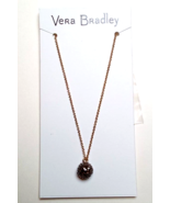 Vera Bradley Black Rhinestone Ball Pendant Gold Tone 16&quot; Chain Necklace ... - $241.65 MXN