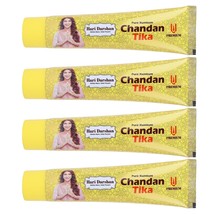 4 X 50 Gms Hari Darshan Peela Chandan Tika Yellow Sandalwood Wet Paste Forehead - £23.06 GBP