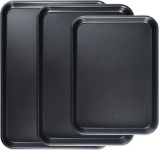 S·Kitchn Bakeware Set, Nonstick Black Cookie Sheets For Oven,, 3 Piece - £33.55 GBP