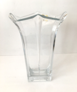 Bohemian Czech Crystal 12&quot; Tall Vase  24% Lead Clear Glass - £154.80 GBP