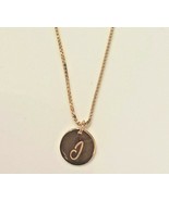 Genuine Sterling Silver 925 Rose Gold Plated Letter J Intial Disc Coin N... - $24.92