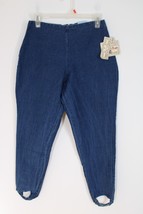 NOS Vtg JouJou 9/10 Blue Stretch Stirrup High Waist Back Zip Stretch Jeans - £29.94 GBP