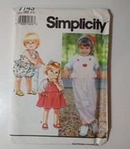 Simplicity 7743 Size 2 3 4 Toddlers&#39; Overalls Jumper Knit Top - £10.27 GBP