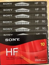 SONY HF 90 Minute Blank Audio Cassette Tapes High Fidelity Sealed Lot of 10 - £22.41 GBP