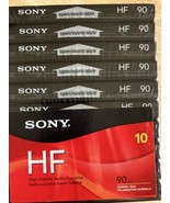 SONY HF 90 Minute Blank Audio Cassette Tapes High Fidelity Sealed Lot of 10 - £22.00 GBP