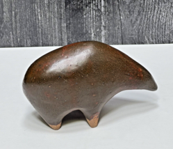 Vintage Modernist Brown Art Potterty Bear Figurine  - £76.55 GBP