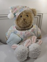 Vintage Teddy Bear plush pajamas bunny rabbit slippers pj gown pillow tan brown - £39.28 GBP