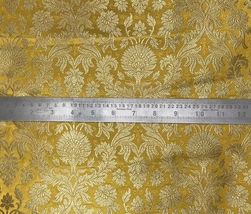 Indian Brocade fabric Yellow &amp; Gold Fabric Wedding Fabric, Abaya Fabric - NF340 - £5.85 GBP+