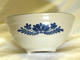 Yorktowne Pfaltzgraff Mixing Bowl Blue Floral Smooth Blue Trim 458 USA - $39.59