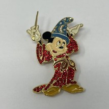 Fantasia Sorcerer Mickey Mouse Rhinestone Crystal Jeweled Disney Pin Brooch 2.5&quot; - £27.46 GBP