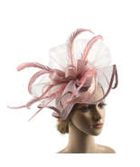 Women Girl Lady Fascinators Hat Church Wedding Party Feather Clip Headwear_ - £9.59 GBP