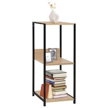 vidaXL Small Straight Book Shelf Black and Oak 13.2&quot;x15.6&quot;x31.4&quot; Enginee... - £100.14 GBP