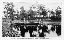 Pawtucket Rhode Island~Marconi Memorial Garden BRIDGE-SLATER Park Postcard - £5.68 GBP