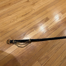 80s Rj Graziano Black Leather Belt and Gold Brass Details Extra Small - $49.50