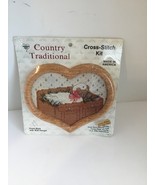 Country  Cross Stitch Kit 034203 Easel Back with Wall Frame Duck in basket - £7.78 GBP