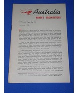 Australia Vintage Pamphlet Booklet Brochure Jan 1958 Women&#39;s Organisations - $20.67 CAD