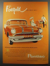 1955 Pontiac Star Chief Custom Sedan Ad - Firegold and white mist - $18.49