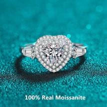Luxury Moissanite Heart Ring Perfect Cut 1 Carat Diamond Bridal Wedding Engageme - £57.44 GBP