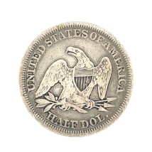 1857 50C Seated Liberty Half Dollar in Fine Condition, Natural Color - $74.24