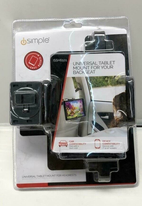 NEW iSimple ISSH6501 StrongHold Headrest Mount for Most 7" - 10.2" Tablets - $16.88