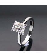 GRA Certified Emerald Cut 2ct Moissanite Diamond S925 Engagement Ring - $220.00