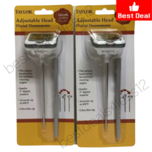 Taylor Adjustable Head Pivoting Digital Thermometer Pack of 2 - £13.52 GBP