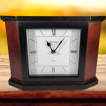 Bulova Solid Cherry Wood Modern Quartz Framed Mantle Clock B1881 10&quot;x8&quot; - $33.93 CAD