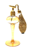 Vintage Atomizer DeVilbiss Iridescent Art Deco Glass Perfume Bottle Signed 6&quot; - £107.91 GBP
