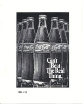Coca Cola Photo Sheet Print Ads Can&#39;t Beat the Real Thing  Coke Bottles 1990 - £0.78 GBP
