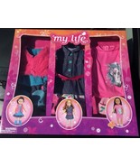 My Life As 18” Doll Clothes 3 Outfits Pink Faux Fur Vest  Dress Pajamas NEW - £23.91 GBP