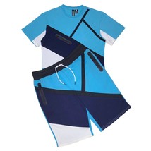 Genuine Authentic men&#39;s short set in AQUA - size L - £38.92 GBP