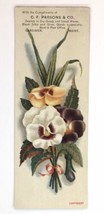 Victorian Trade Card Bookmark C.F. Parsons &amp; Co. Gardiner Maine Dry Good... - £15.72 GBP