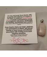 Natural Gemstone Rectangle Rose Quartz Pendant Healing Crystals No Chain - £5.45 GBP
