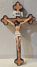 JESUS ON THE CROSS INRI GOD HOLY RELIGION RELIGIOUS FIGURINE WALL HANGING  - £20.50 GBP