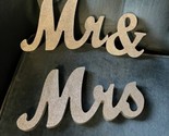 Mr and Mrs Sign Wedding Decorations Wood Letters Coated with Rose Gold G... - $22.43