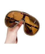 Women&#39;s Aviator Sunglasses Luxury Rhinestones Design Female Oversized Gl... - $29.49 CAD