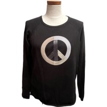 Lisa Todd Sweater Womens&#39;s Black Sequins Peace Out Sign Knit Top Size XS... - £36.57 GBP