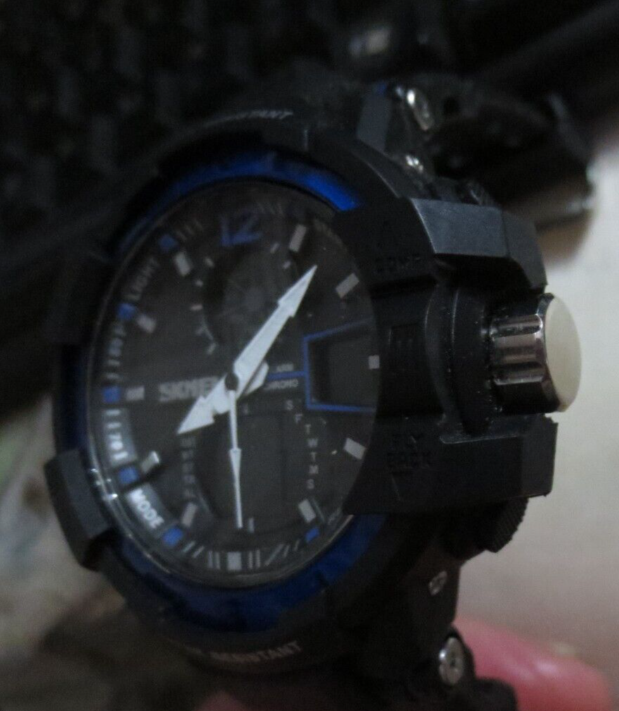 Men&#39;s 45mm Watch SKMEI Metal Case Diver Alarm Chrono Ana Digi - $13.99