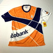 NWD Rabobank Cycling Shirt Jersey Adult Middle Orange Blue White Striped - £11.05 GBP