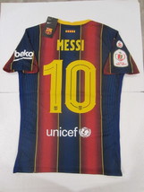 Lionel Messi FC Barcelona Copa Del Rey Match Slim Home Soccer Jersey 2020-2021 - £95.92 GBP