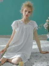 Vintage Victorian Cotton Nightgown, Sheer Cotton Nightgown, Sleepwear Fo... - £54.98 GBP