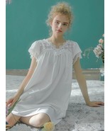Vintage Victorian Cotton Nightgown, Sheer Cotton Nightgown, Sleepwear Fo... - £55.62 GBP