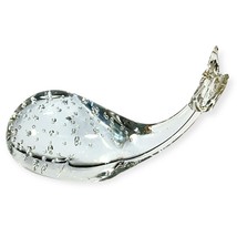 Art Glass Clear Bullicante Controlled Bubble whale Sea Nautical Decor paperweigt - £15.75 GBP
