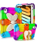 For iPad Mini 6 Case w/ Kickstand Butterfly Wings Pencil Holder, Heavy D... - $18.80