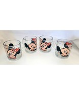 4 Disney Mickey Minnie Mouse Glass Coffee Cups Mugs New w Labels Anchor Hocking - $42.52