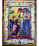 Handmade Modern Armenian Icon  &quot;Annunciation&quot; Gold Leaf. - $49.40