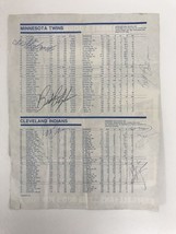 MN Twins vs. Cle. Indians Signed Autographed Program Page Signed by 7 - Blyleven - £31.89 GBP