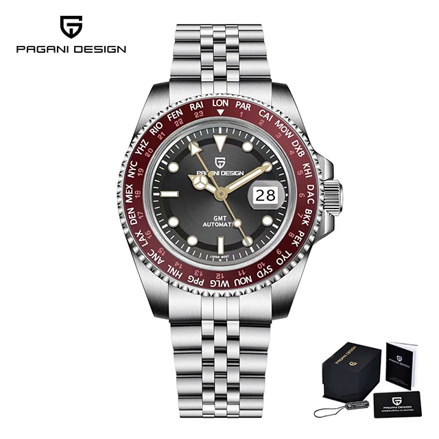 Unisex Watch PAGANI DESIGN GMT NH34  Men Mechanical Wristwatch  Waterproof Autom - £214.23 GBP