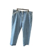 Carhartt Mens Size 48x30 Blue Denim Jeans B18 STW Medium Wash Straight Leg - $22.76