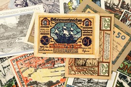 1920&#39;s Germania Notgeld Soldi 25pc Nautico - Bad Kleinen,Bremen,Drachenfels - £78.89 GBP